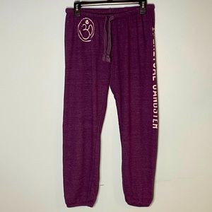 Spiritual Gangster Women’s Ohm Sweatpants SZ L. Purple.